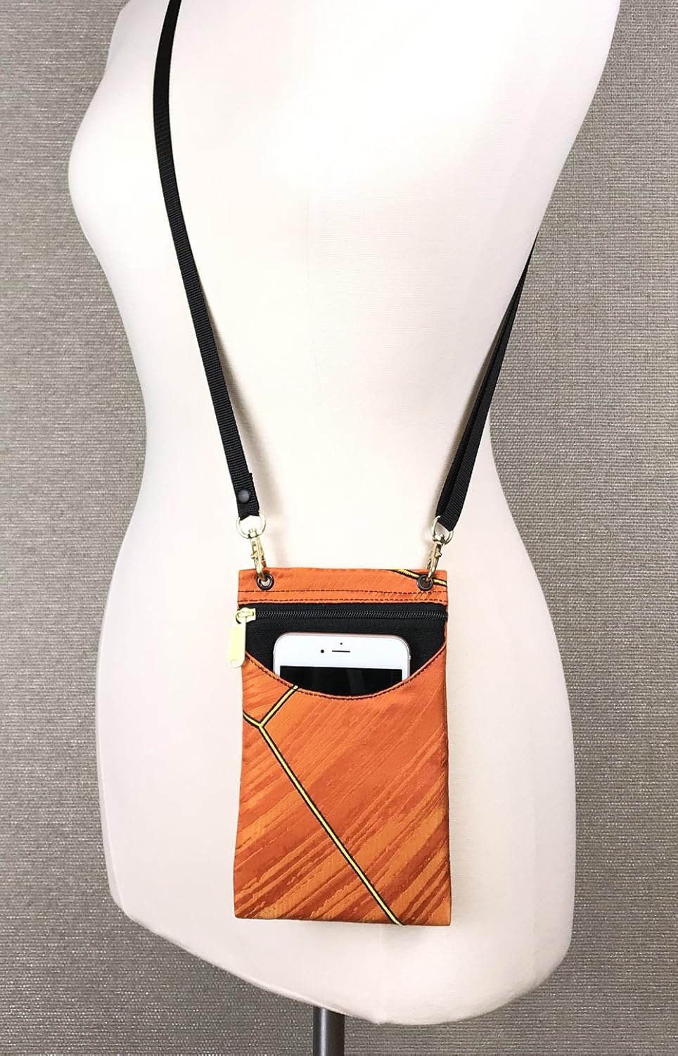 . Women's Tapestry Crossbody Cell Phone or Passport Purse, Handmade in USA | Cell Phone