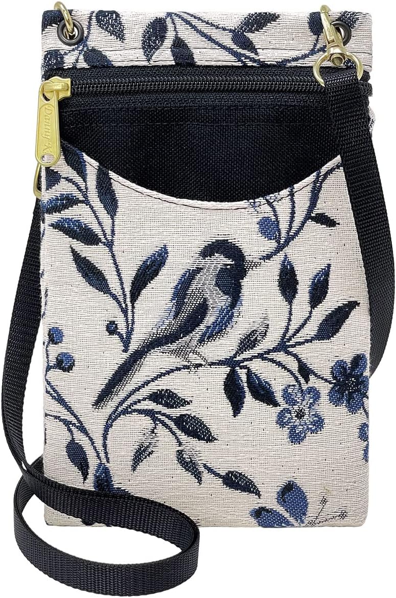. Women's Tapestry Crossbody Cell Phone or Passport Purse, Handmade in USA | Cell Phone