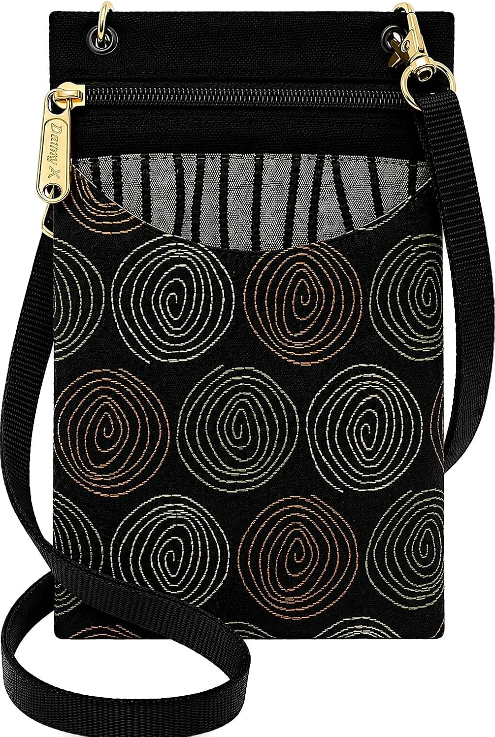 . Women's Tapestry Crossbody Cell Phone or Passport Purse, Handmade in USA | Cell Phone