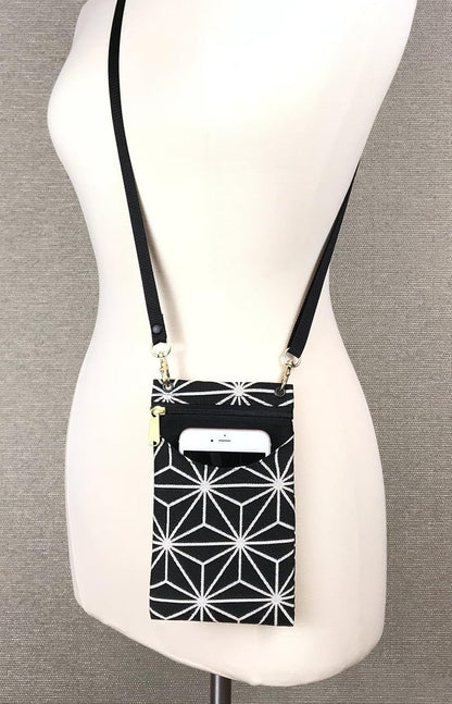 . Women's Tapestry Crossbody Cell Phone or Passport Purse, Handmade in USA | Cell Phone