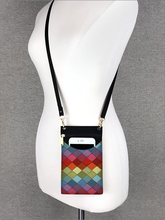 . Women's Tapestry Crossbody Cell Phone or Passport Purse, Handmade in USA | Cell Phone