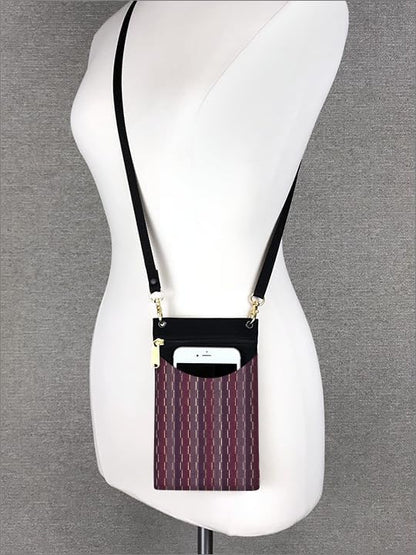 . Women's Tapestry Crossbody Cell Phone or Passport Purse, Handmade in USA | Cell Phone
