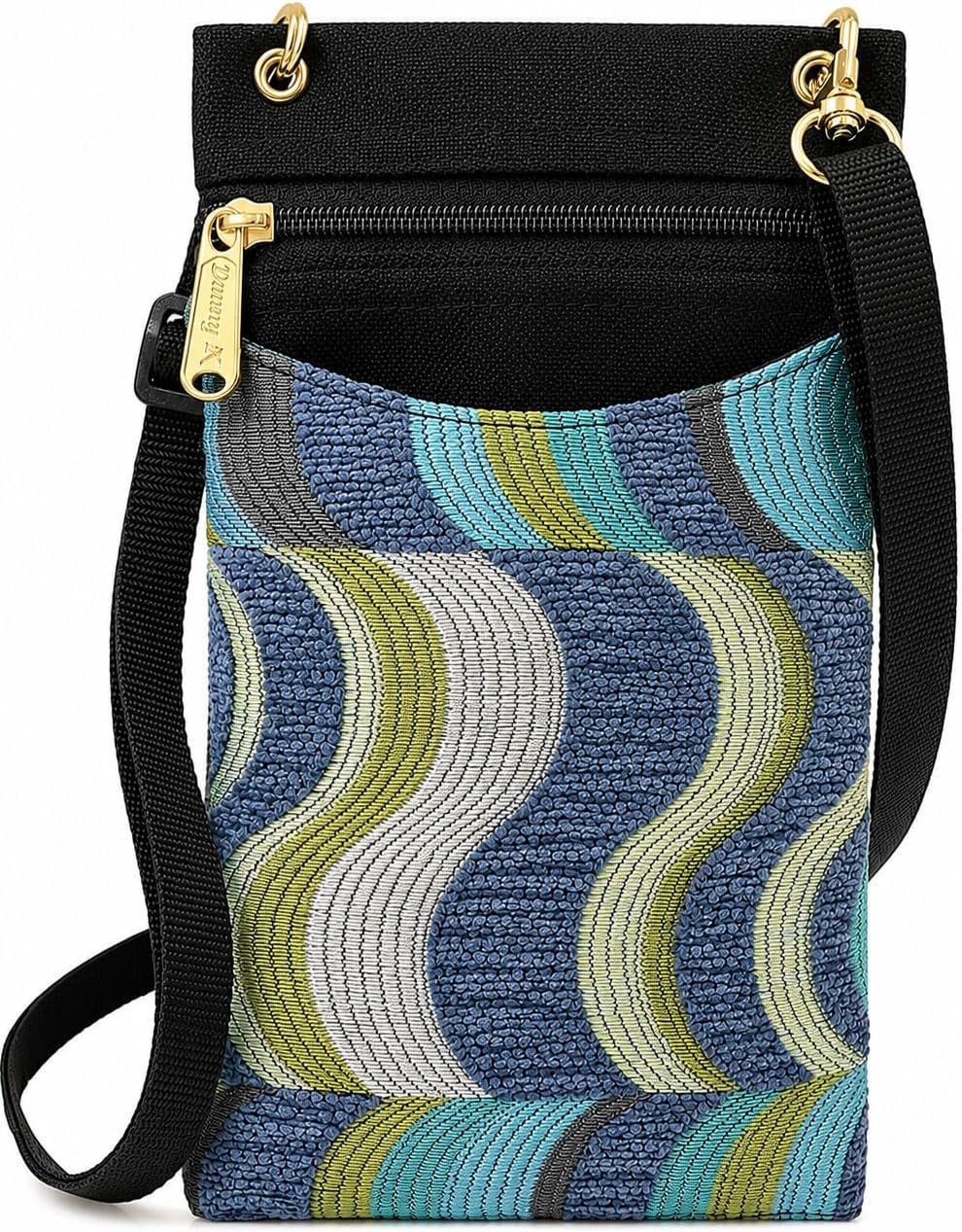 . Women's Tapestry Crossbody Cell Phone or Passport Purse, Handmade in USA | Cell Phone