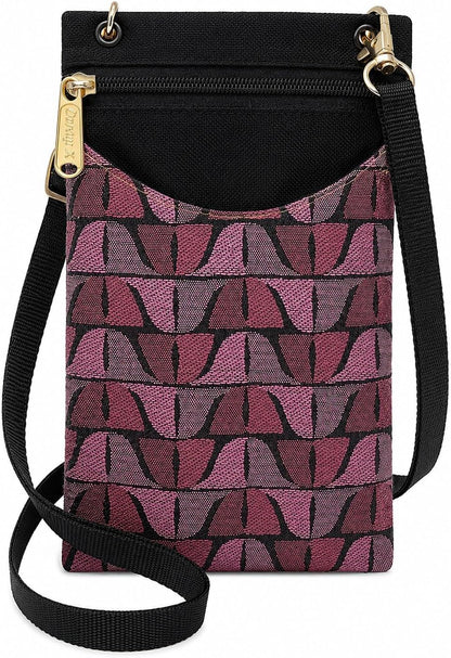 . Women's Tapestry Crossbody Cell Phone or Passport Purse, Handmade in USA | Cell Phone