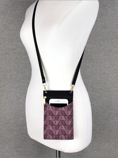 . Women's Tapestry Crossbody Cell Phone or Passport Purse, Handmade in USA | Cell Phone