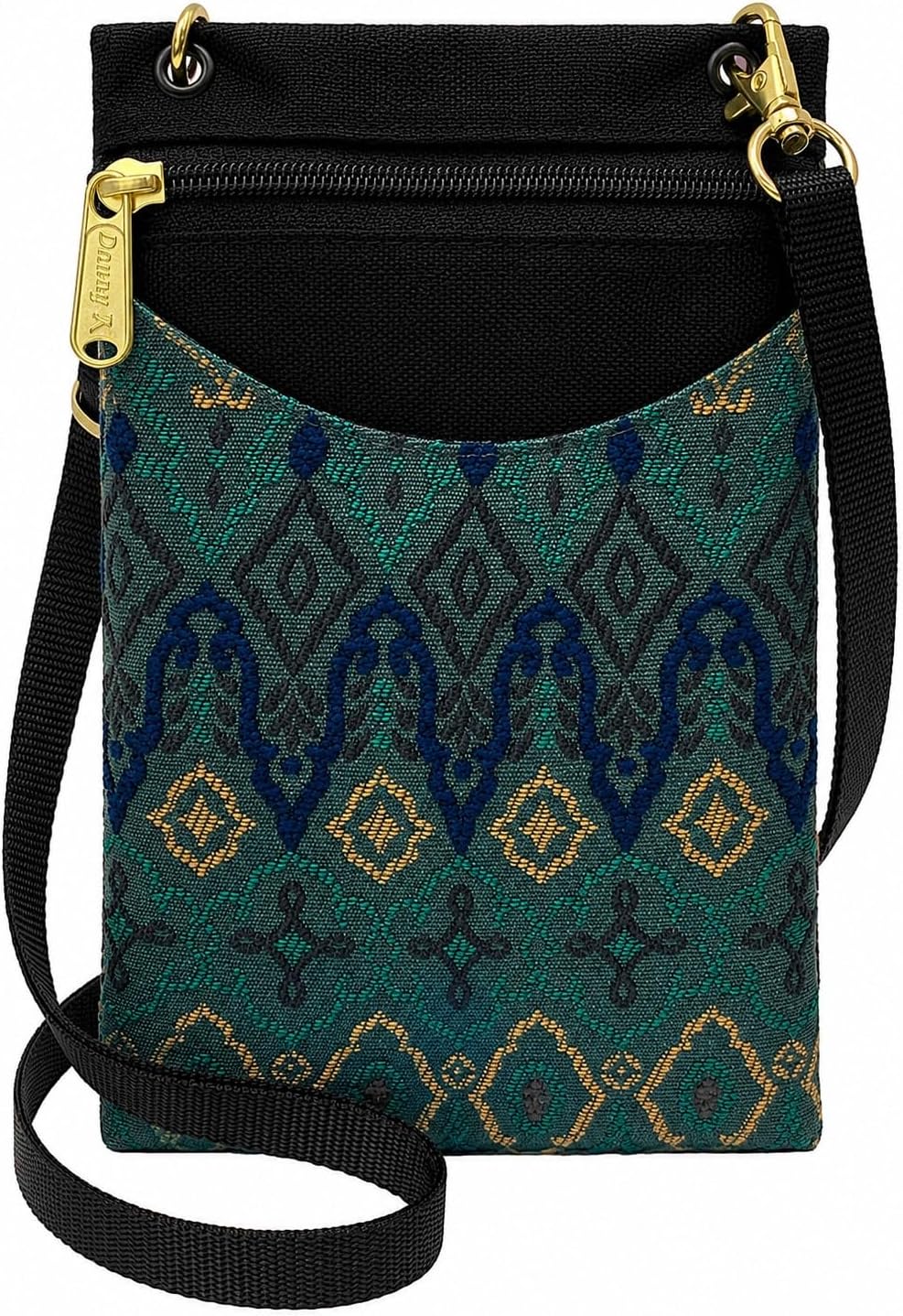 . Women's Tapestry Crossbody Cell Phone or Passport Purse, Handmade in USA | Cell Phone