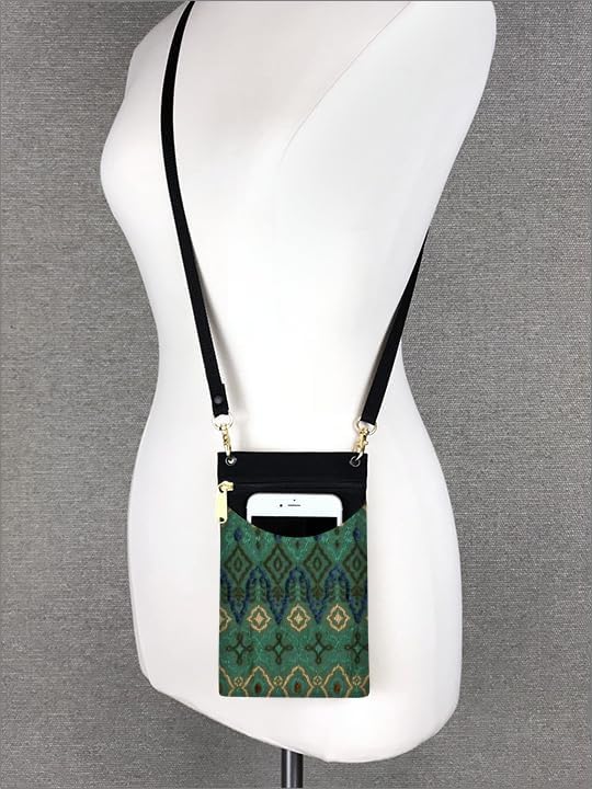 . Women's Tapestry Crossbody Cell Phone or Passport Purse, Handmade in USA | Cell Phone