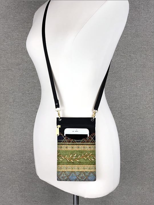 . Women's Tapestry Crossbody Cell Phone or Passport Purse, Handmade in USA | Cell Phone