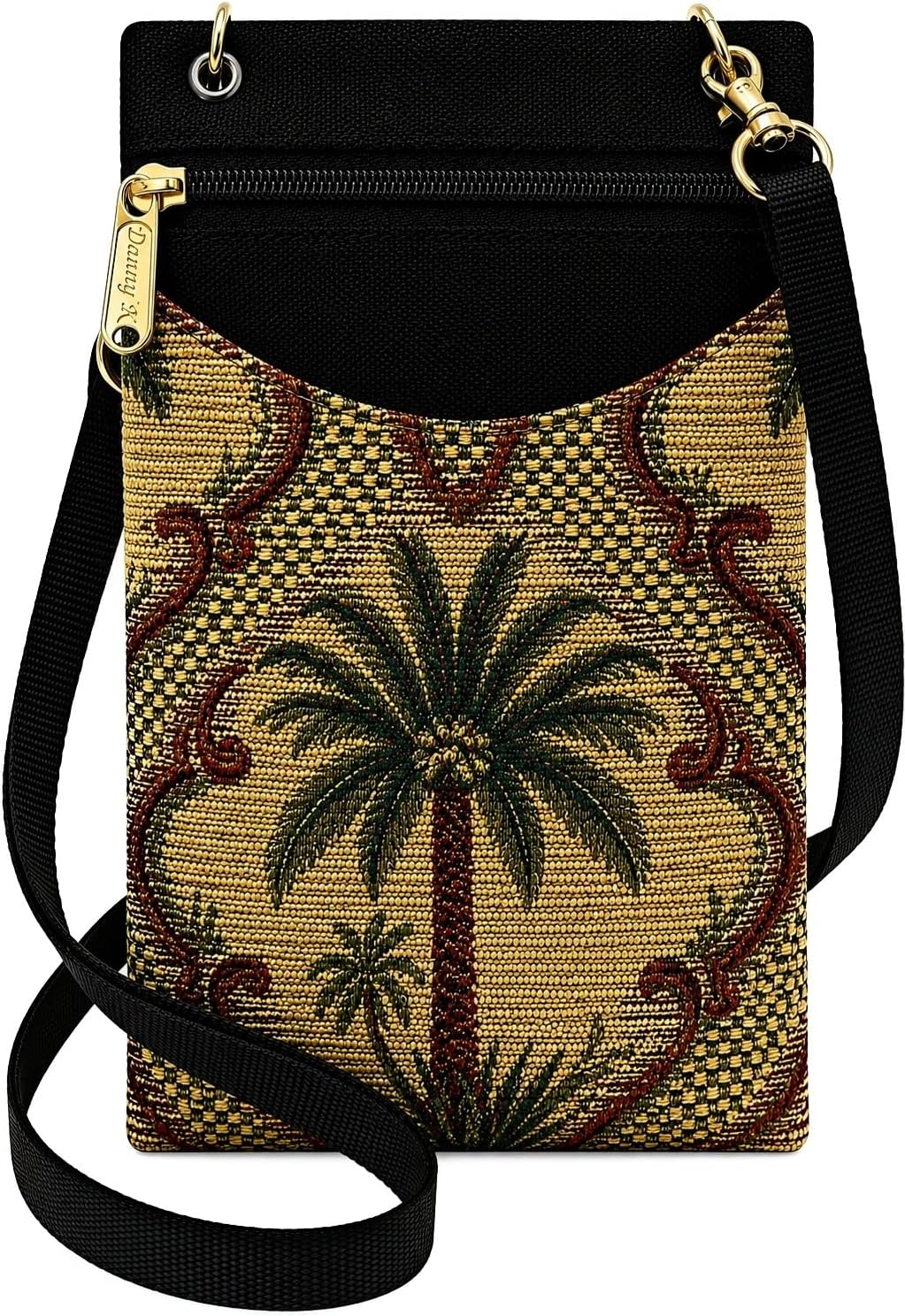 . Women's Tapestry Crossbody Cell Phone or Passport Purse, Handmade in USA | Cell Phone