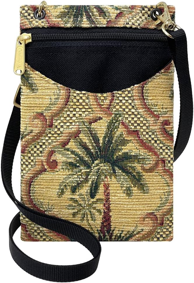 . Women's Tapestry Crossbody Cell Phone or Passport Purse, Handmade in USA | Cell Phone
