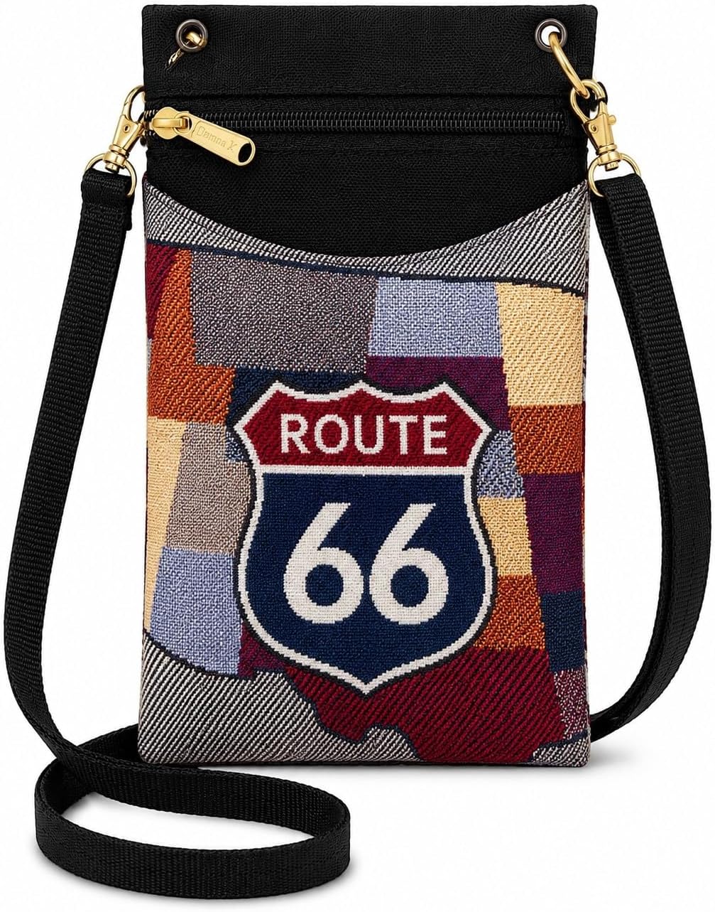 . Women's Tapestry Crossbody Cell Phone or Passport Purse, Handmade in USA | Cell Phone