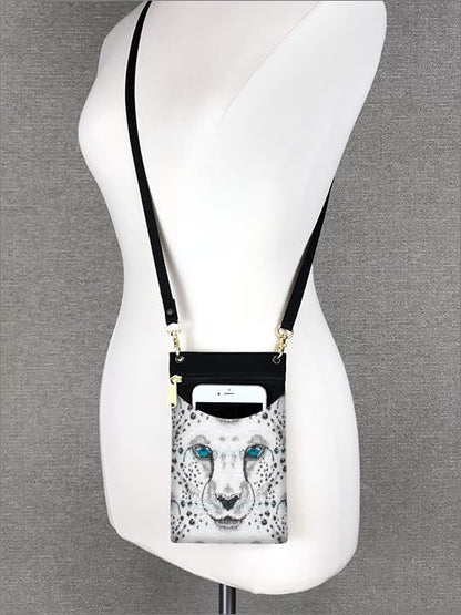 . Women's Tapestry Crossbody Cell Phone or Passport Purse, Handmade in USA | Cell Phone