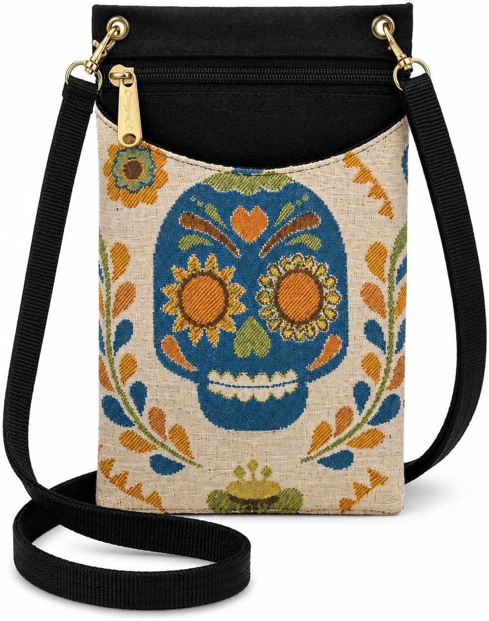 . Women's Tapestry Crossbody Cell Phone or Passport Purse, Handmade in USA | Cell Phone