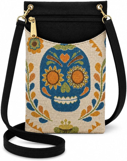 . Women's Tapestry Crossbody Cell Phone or Passport Purse, Handmade in USA | Cell Phone