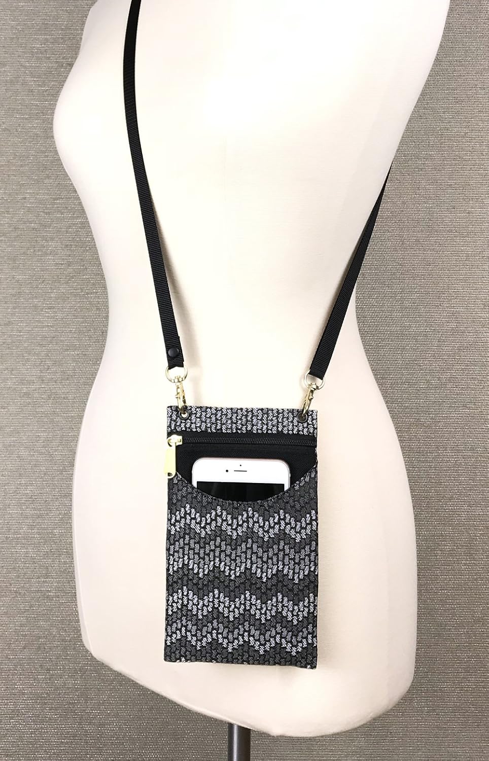 . Women's Tapestry Crossbody Cell Phone or Passport Purse, Handmade in USA | Cell Phone
