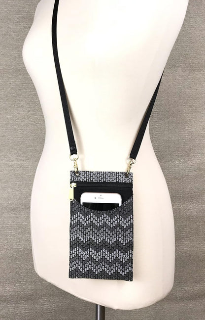 . Women's Tapestry Crossbody Cell Phone or Passport Purse, Handmade in USA | Cell Phone
