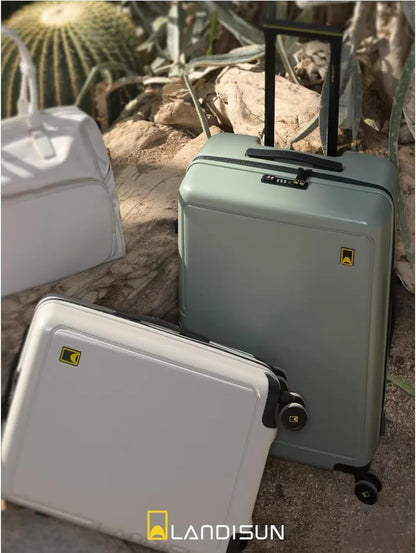 20" Carry-On Luggage with Spinner Wheels & TSA Lock | 22x14x9 Airline Approved - Lightweight ABS+PC Hardshell Suitcase, Beige