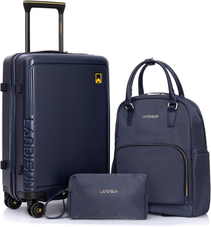 20" Carry-On Luggage with Spinner Wheels & TSA Lock | 22x14x9 Airline Approved - Lightweight ABS+PC Hardshell Suitcase, Beige