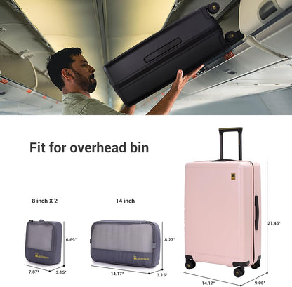20" Carry-On Luggage with Spinner Wheels & TSA Lock | 22x14x9 Airline Approved - Lightweight ABS+PC Hardshell Suitcase, Beige