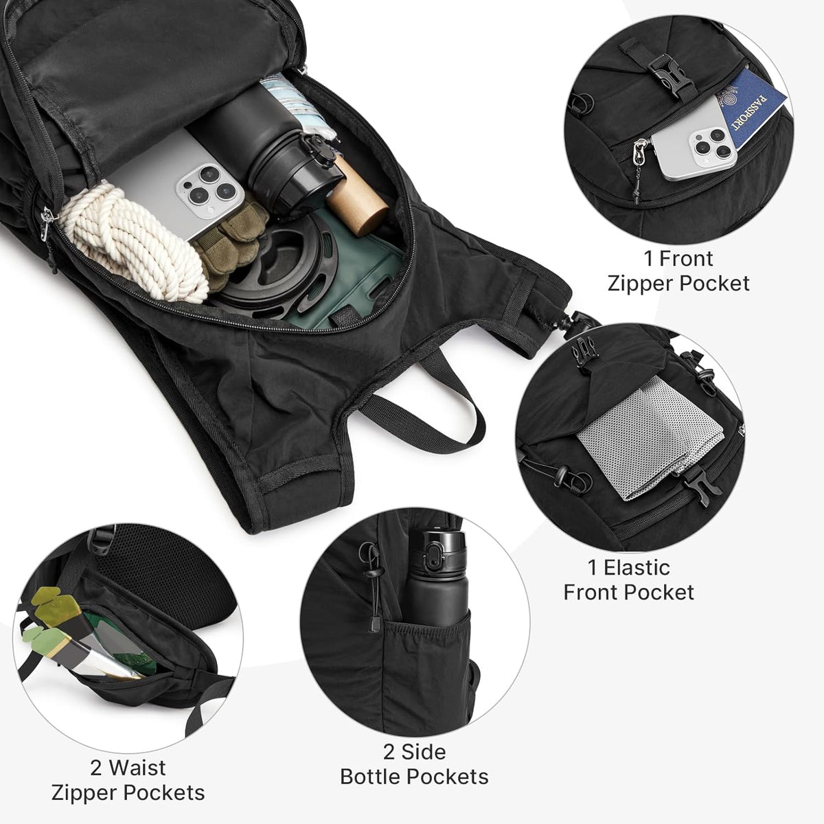 20L Hiking Backpack with Waist Strap for Women Men | Lightweight Waterproof Daypack for Travel Camping Outdoor