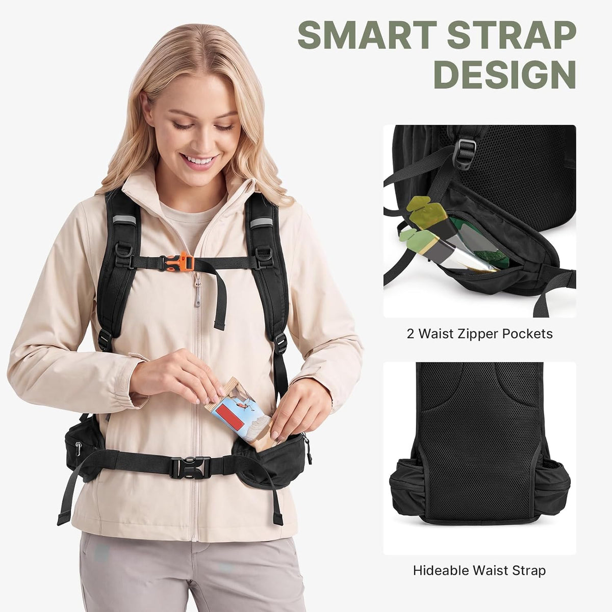 20L Hiking Backpack with Waist Strap for Women Men | Lightweight Waterproof Daypack for Travel Camping Outdoor