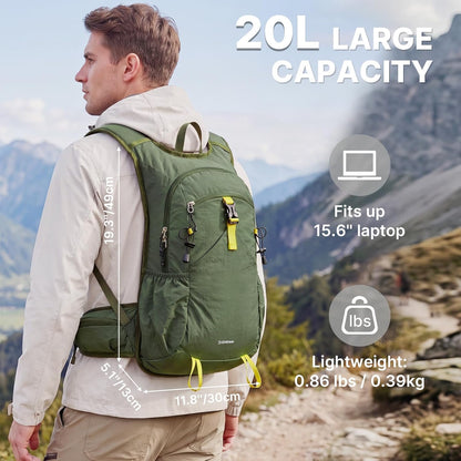 20L Hiking Backpack with Waist Strap for Women Men | Lightweight Waterproof Daypack for Travel Camping Outdoor