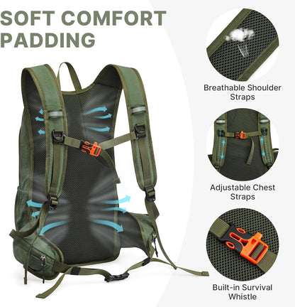 20L Hiking Backpack with Waist Strap for Women Men | Lightweight Waterproof Daypack for Travel Camping Outdoor