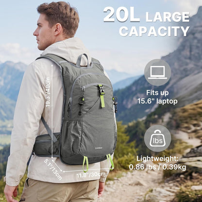 20L Hiking Backpack with Waist Strap for Women Men | Lightweight Waterproof Daypack for Travel Camping Outdoor