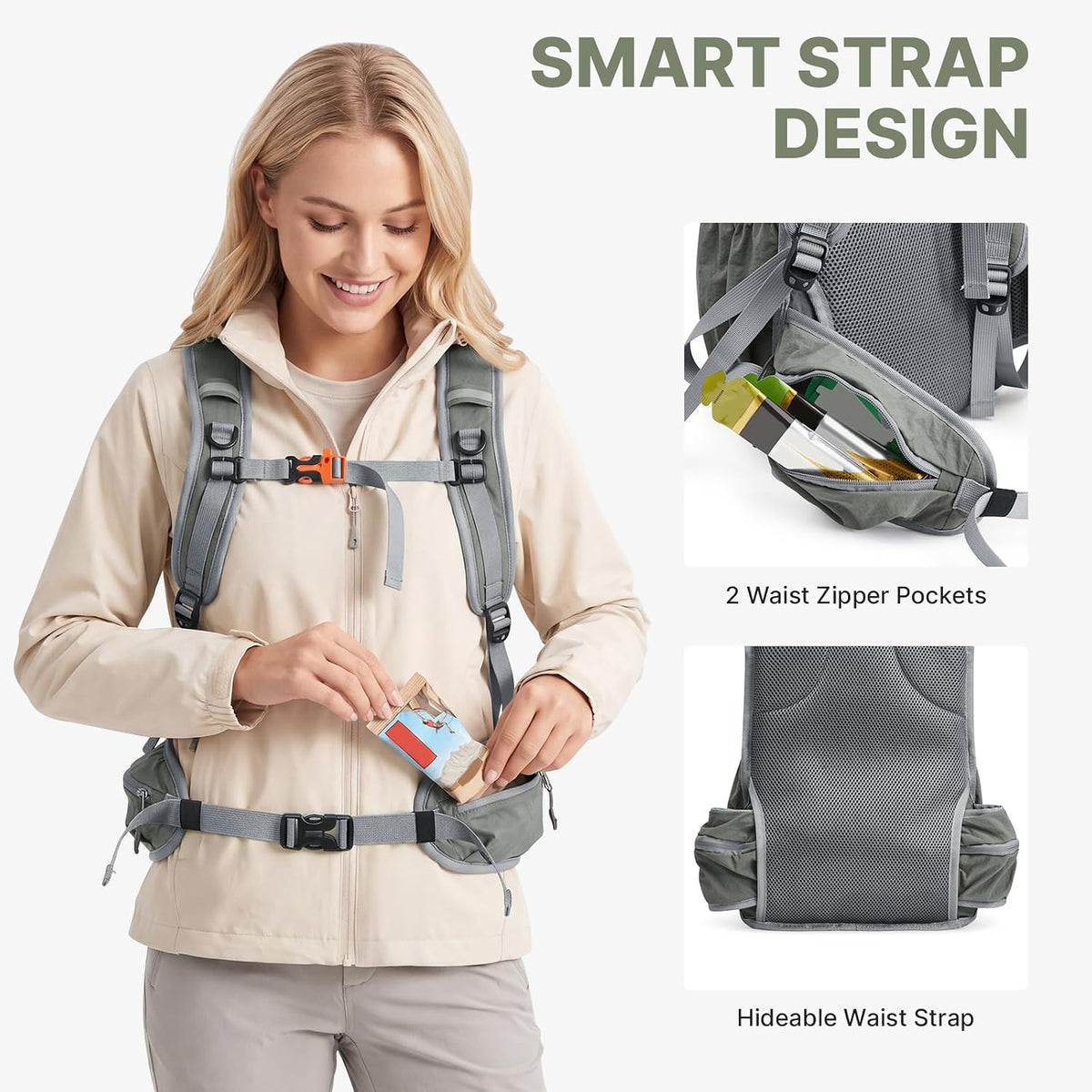 20L Hiking Backpack with Waist Strap for Women Men | Lightweight Waterproof Daypack for Travel Camping Outdoor