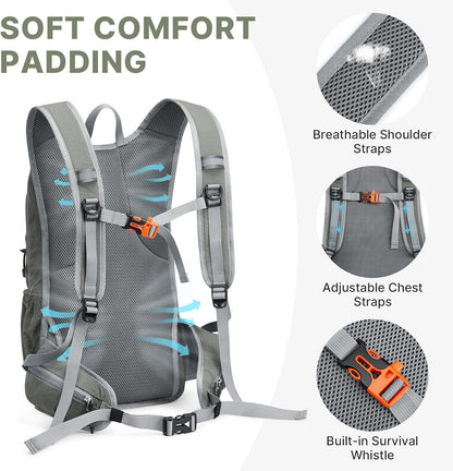 20L Hiking Backpack with Waist Strap for Women Men | Lightweight Waterproof Daypack for Travel Camping Outdoor