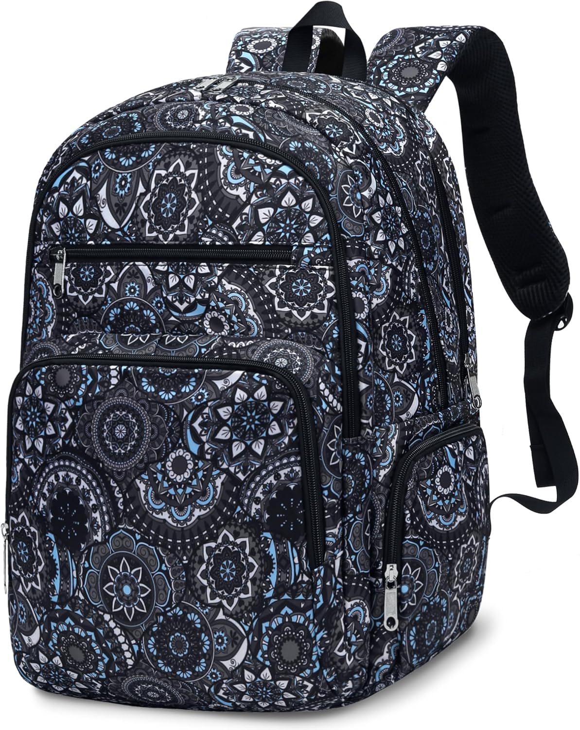 Large Backpack for Women Backpack with Lots of Pockets for Travel Work School Bookbag with Laptop Compartment for High School College Girls Mochilas Morrales para Mujer (Beige/Green, Paisley)