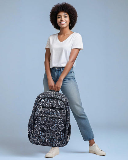 Large Backpack for Women Backpack with Lots of Pockets for Travel Work School Bookbag with Laptop Compartment for High School College Girls Mochilas Morrales para Mujer (Beige/Green, Paisley)