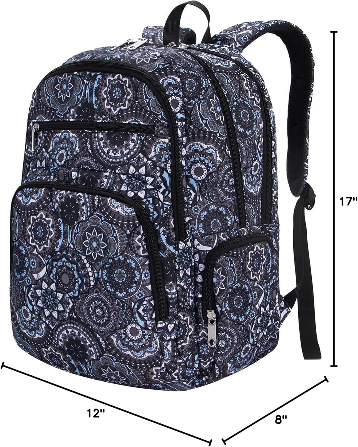 Large Backpack for Women Backpack with Lots of Pockets for Travel Work School Bookbag with Laptop Compartment for High School College Girls Mochilas Morrales para Mujer (Beige/Green, Paisley)