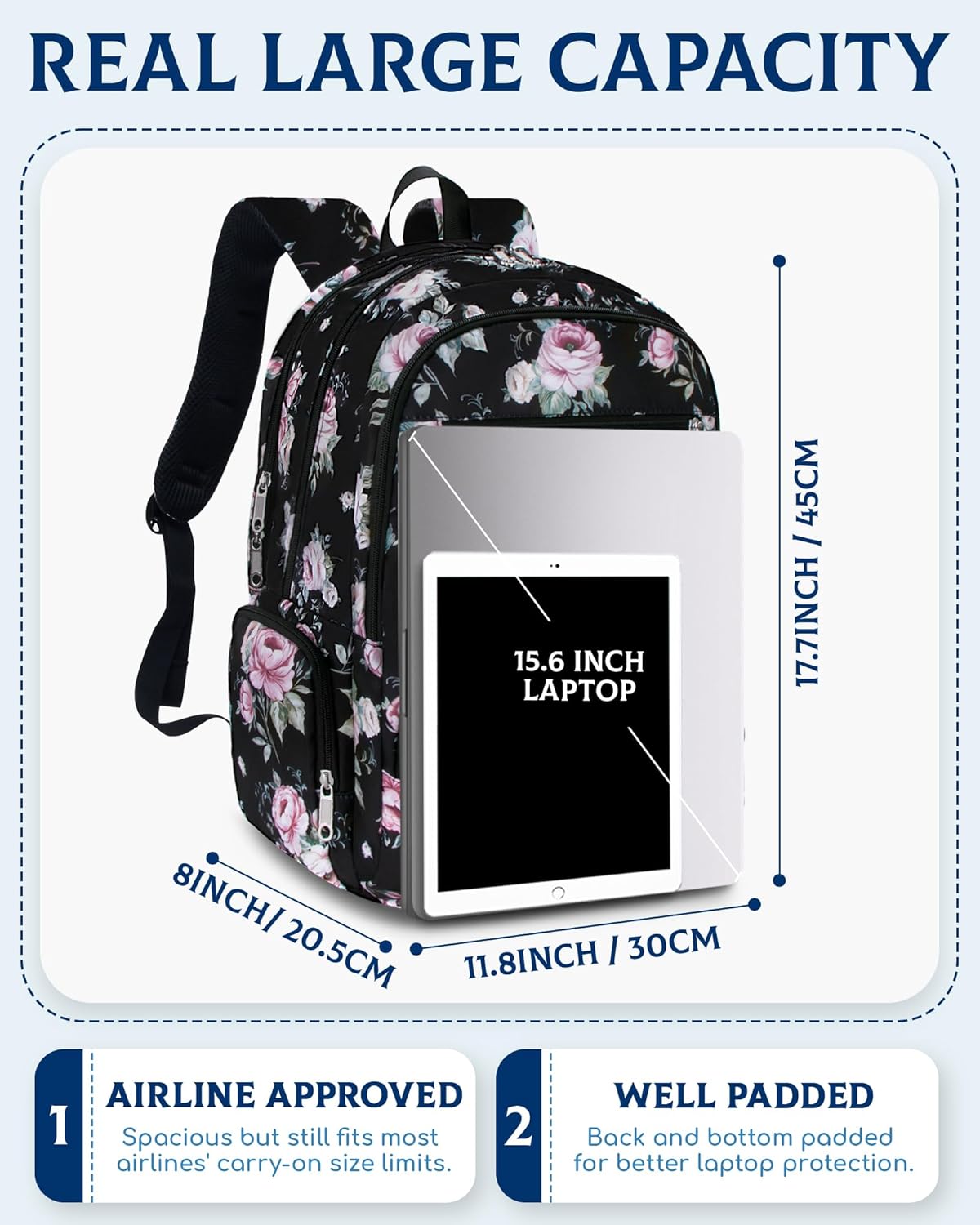 Large Backpack for Women Backpack with Lots of Pockets for Travel Work School Bookbag with Laptop Compartment for High School College Girls Mochilas Morrales para Mujer (Beige/Green, Paisley)