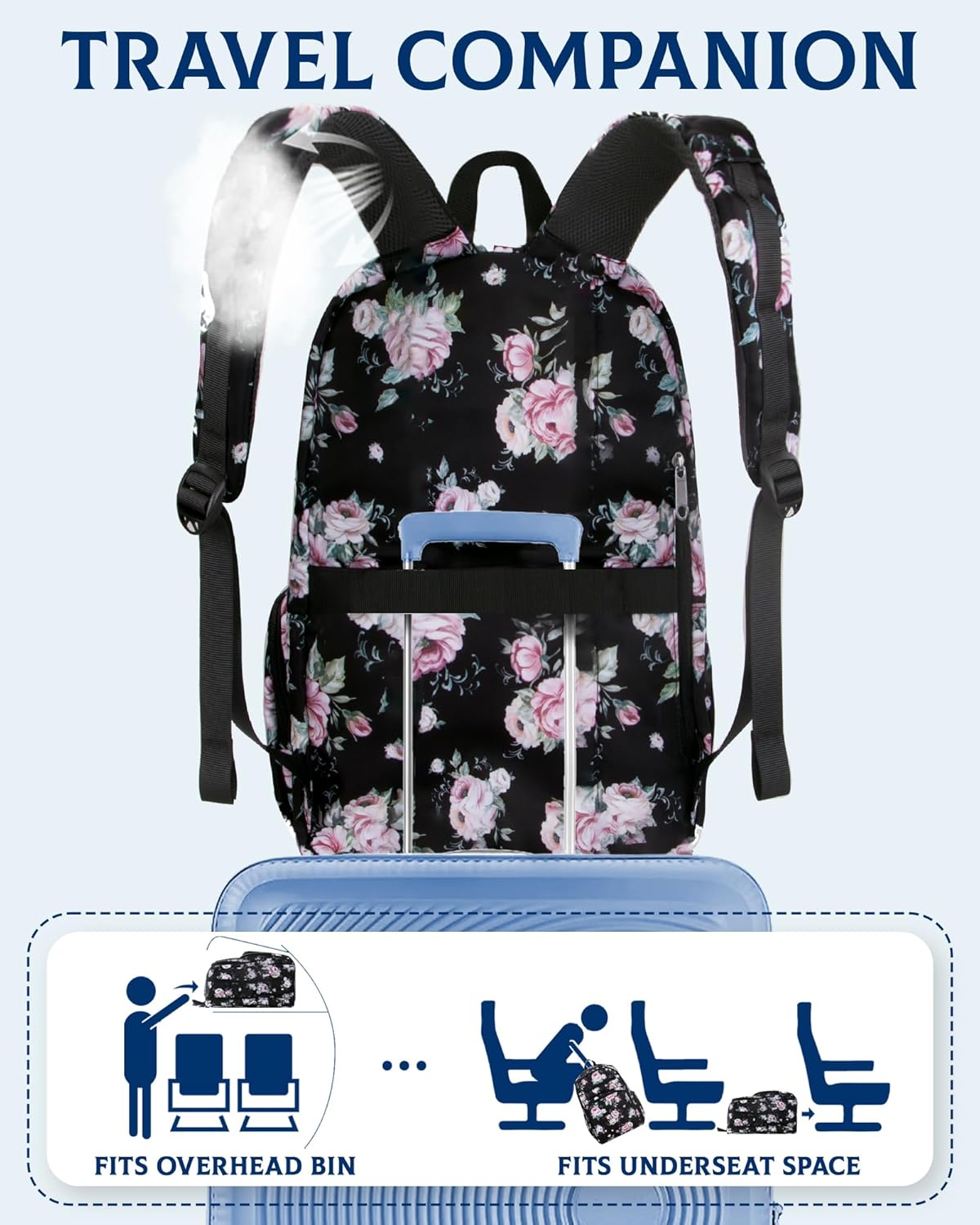 Large Backpack for Women Backpack with Lots of Pockets for Travel Work School Bookbag with Laptop Compartment for High School College Girls Mochilas Morrales para Mujer (Beige/Green, Paisley)