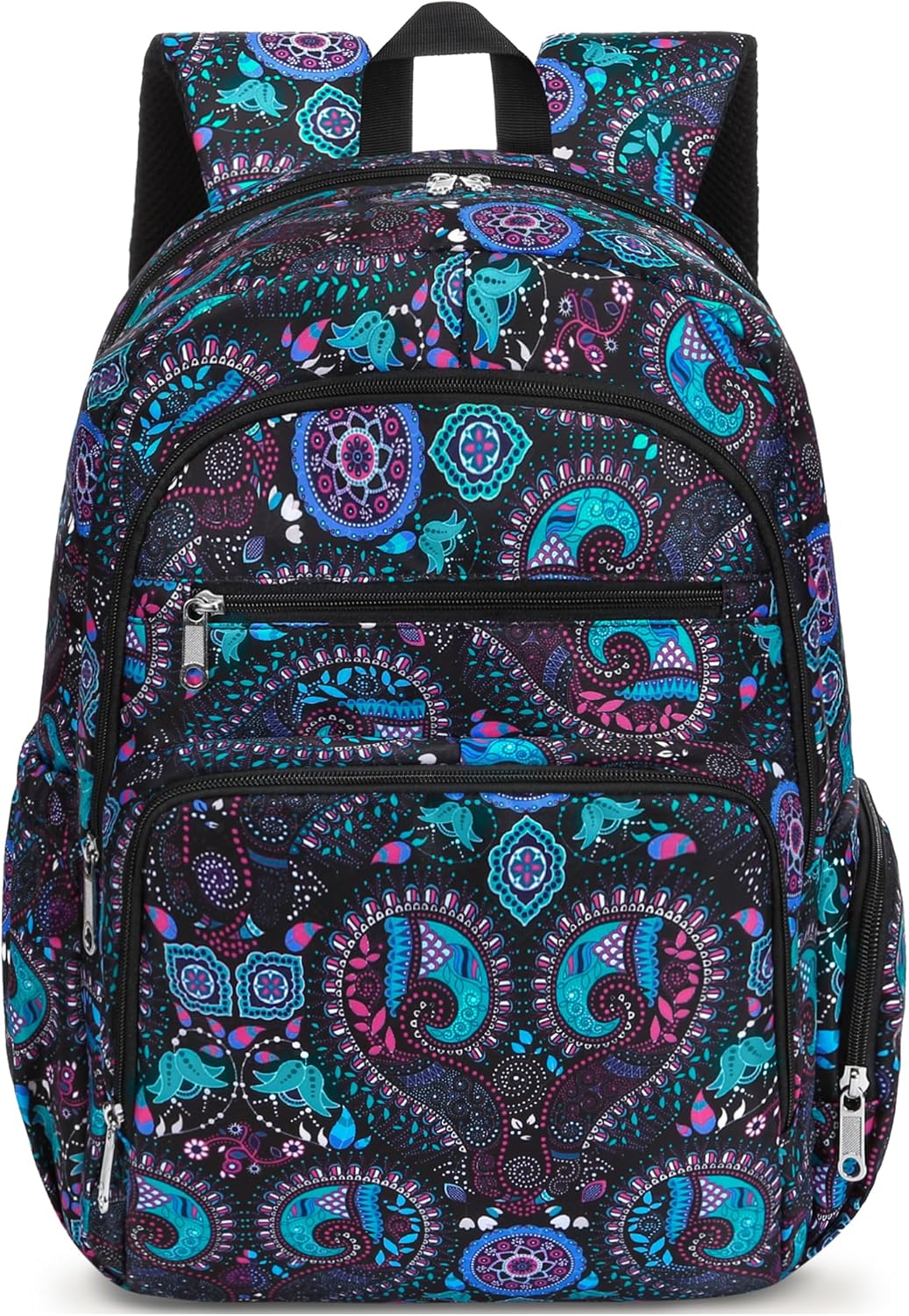 Large Backpack for Women Backpack with Lots of Pockets for Travel Work School Bookbag with Laptop Compartment for High School College Girls Mochilas Morrales para Mujer (Beige/Green, Paisley)
