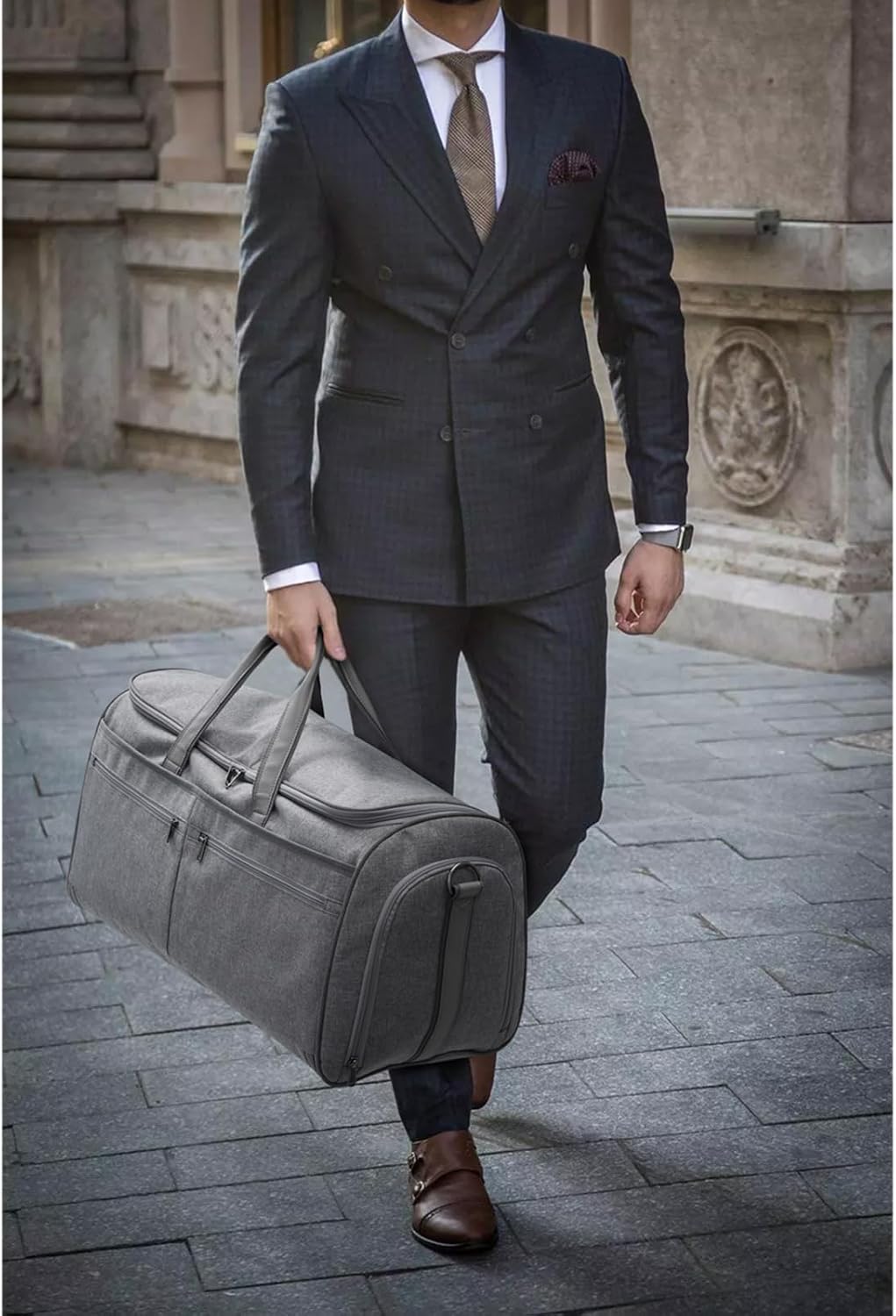 50L Convertible Travel Garment Bag Carry on Garment Duffel Bag for Men Women 2 in 1 Hanging Suitcase Suit Business Travel Bag, Black | 2-in-1 Hanging Suitcase, Waterproof-resistant, Multiple Pockets, Trolley Sleeve, Carry-on size, Black
