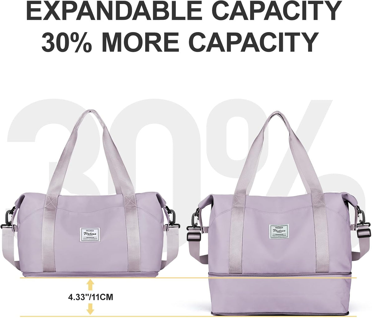 Travel Duffel Bag, Sports Tote Gym Bag, Shoulder Weekender Overnight Bag for Women - Colors B