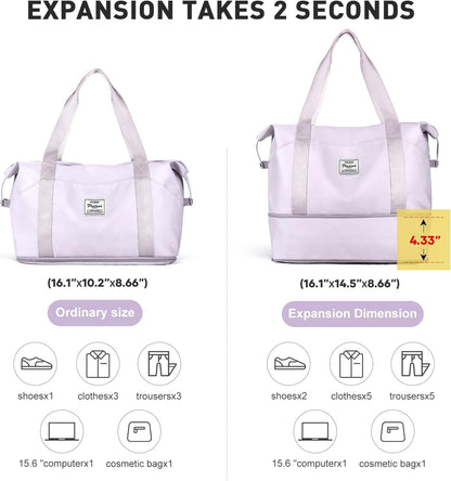Travel Duffel Bag, Sports Tote Gym Bag, Shoulder Weekender Overnight Bag for Women - Colors B