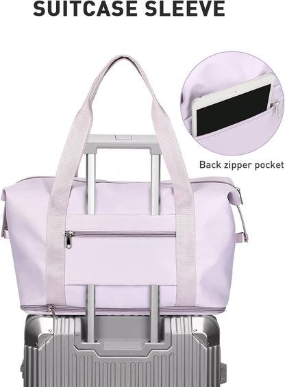 Travel Duffel Bag, Sports Tote Gym Bag, Shoulder Weekender Overnight Bag for Women - Colors B