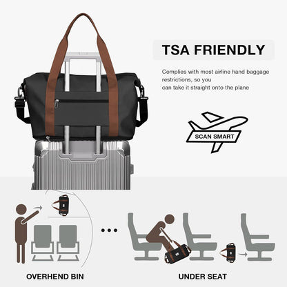 Travel Duffel Bag, Sports Tote Gym Bag, Shoulder Weekender Overnight Bag for Women - Colors B
