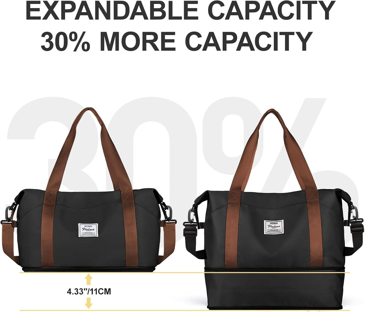 Travel Duffel Bag, Sports Tote Gym Bag, Shoulder Weekender Overnight Bag for Women - Colors B