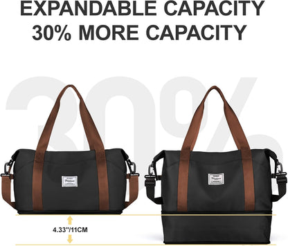 Travel Duffel Bag, Sports Tote Gym Bag, Shoulder Weekender Overnight Bag for Women - Colors B