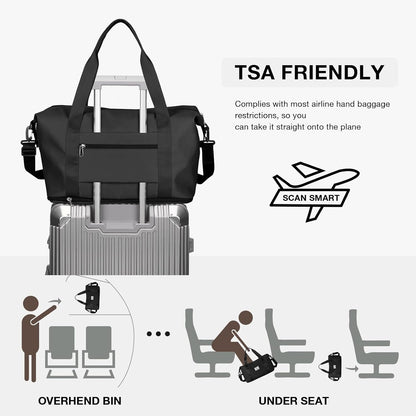 Travel Duffel Bag, Sports Tote Gym Bag, Shoulder Weekender Overnight Bag for Women - Colors B