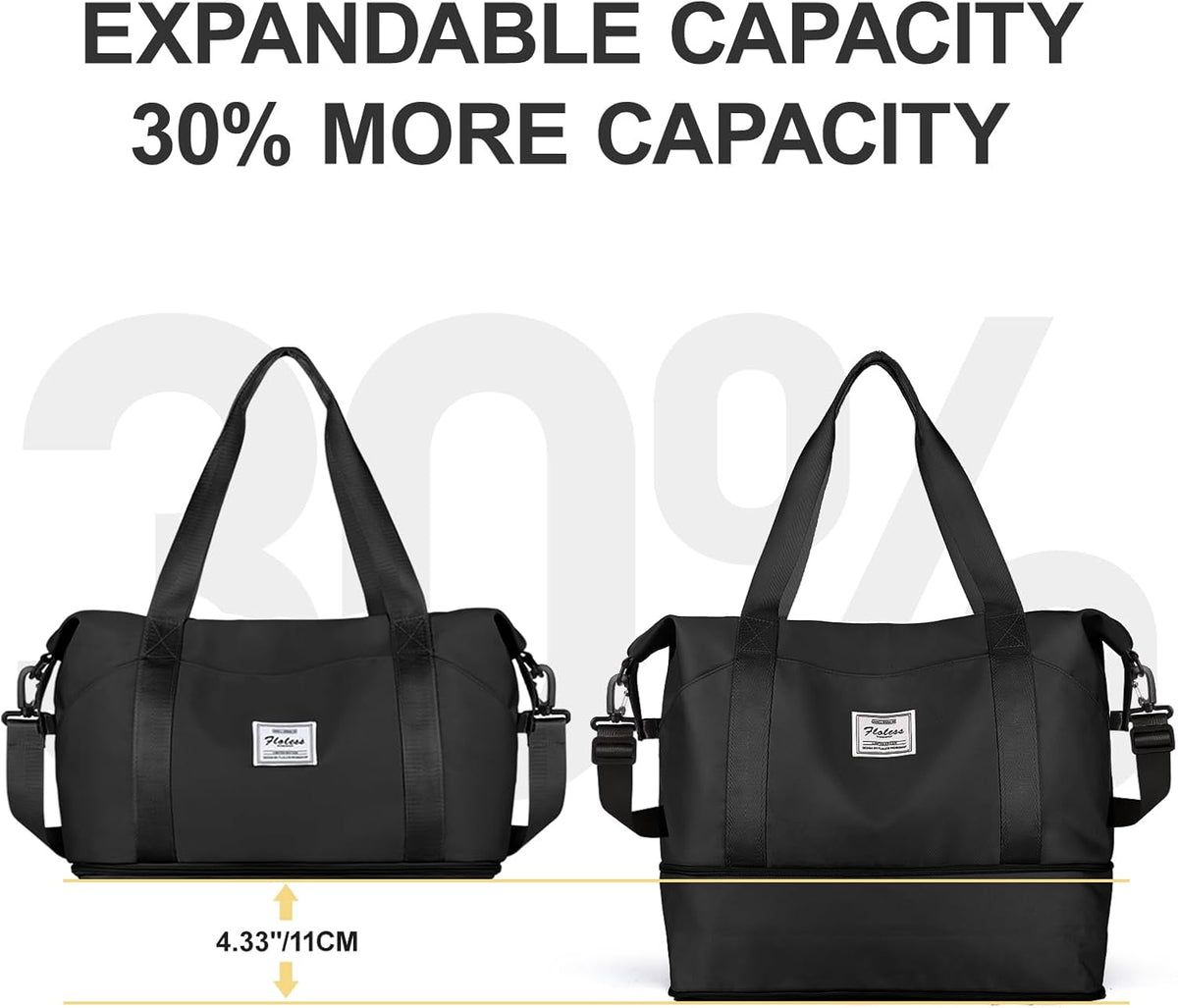 Travel Duffel Bag, Sports Tote Gym Bag, Shoulder Weekender Overnight Bag for Women - Colors B