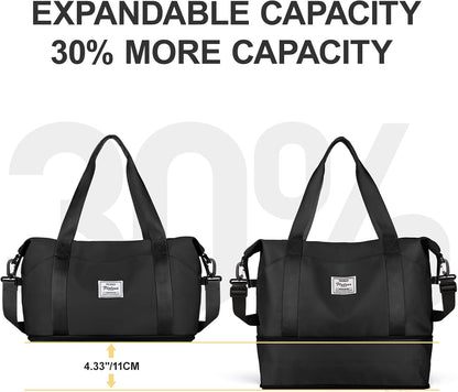 Travel Duffel Bag, Sports Tote Gym Bag, Shoulder Weekender Overnight Bag for Women - Colors B