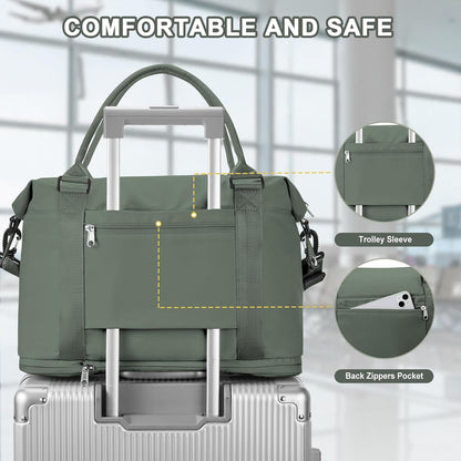 Travel Duffel Bag, Sports Tote Gym Bag, Shoulder Weekender Overnight Bag for Women - Colors B