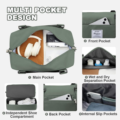 Travel Duffel Bag, Sports Tote Gym Bag, Shoulder Weekender Overnight Bag for Women - Colors B
