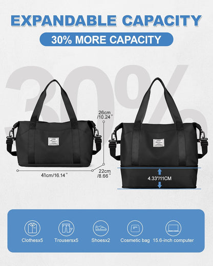 Travel Duffel Bag, Sports Tote Gym Bag, Shoulder Weekender Overnight Bag for Women - Colors B
