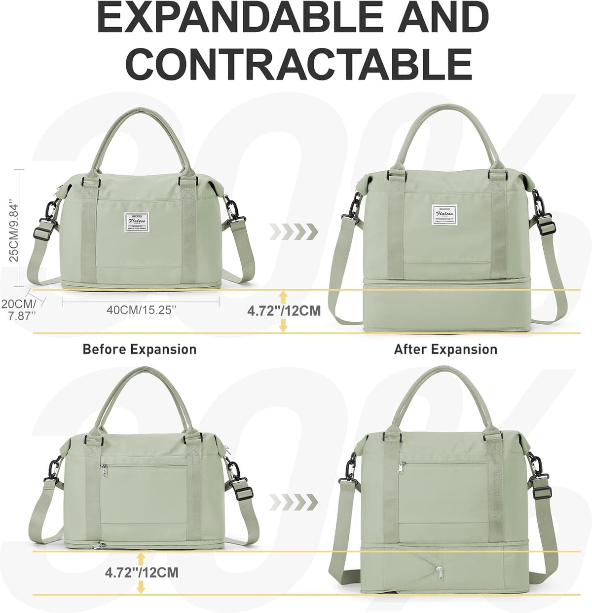 Travel Duffel Bag, Sports Tote Gym Bag, Shoulder Weekender Overnight Bag for Women - Colors B